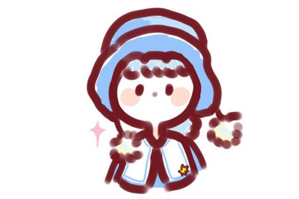 Winter girl avatar simple drawing