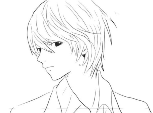 Handsome boy avatar anime simple drawing