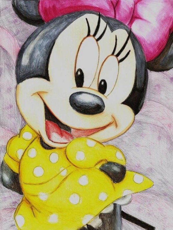 Appreciation of beautiful Minnie and Mickey Mouse drawing pictures