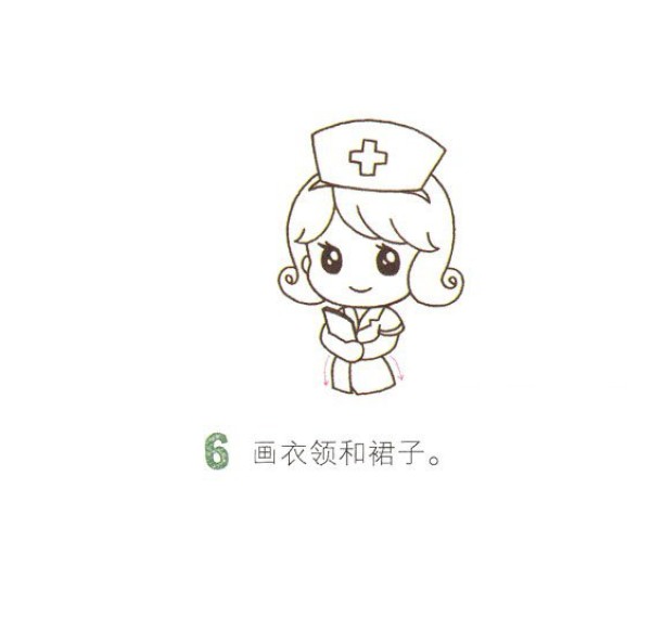 How to draw a cute little nurse