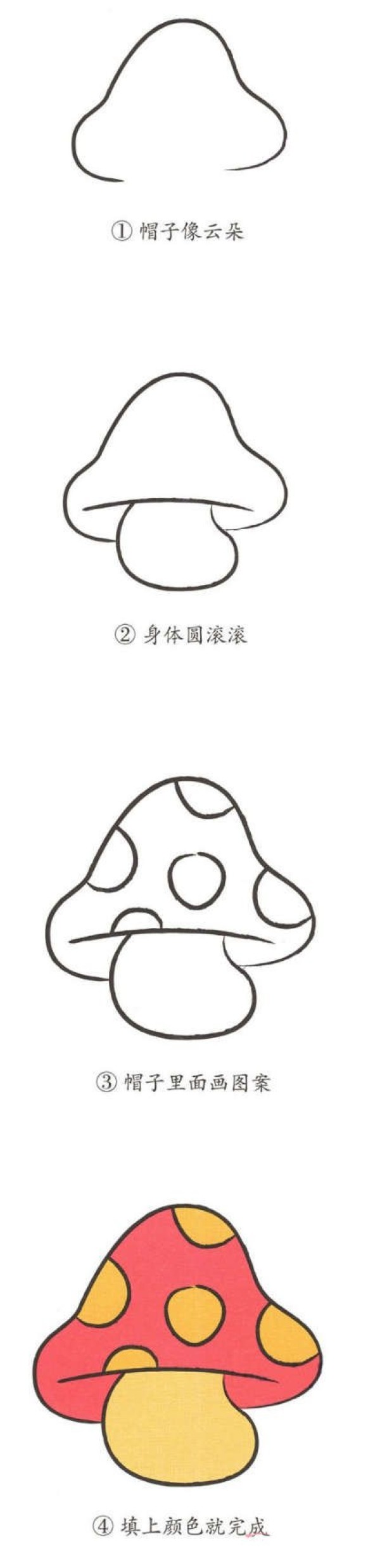 How to draw a small mushroom