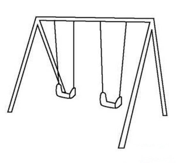 Simple drawing picture of childrens swing hanging chair