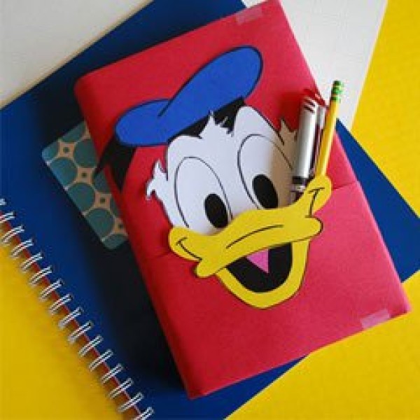 Handmade production of Donald Duck book cover