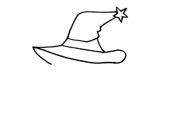 Simple drawing tutorial of the little witch riding a broom