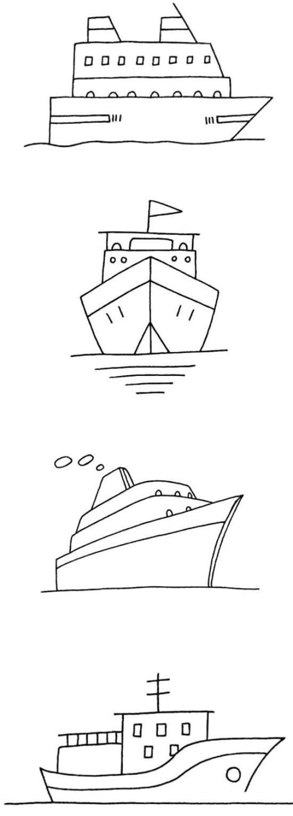 Simple strokes of luxury cruise ship