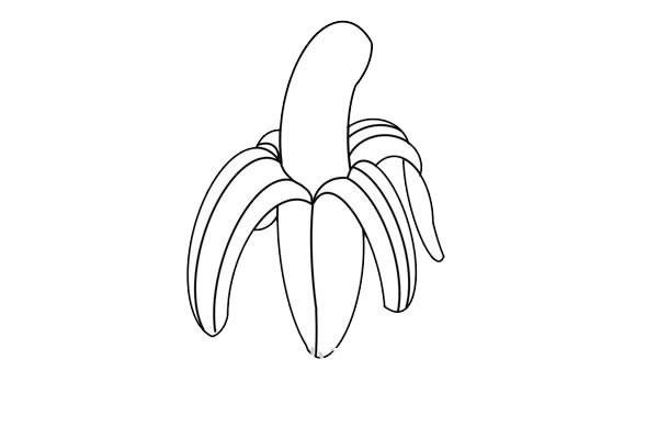 Simple drawing of peeled banana