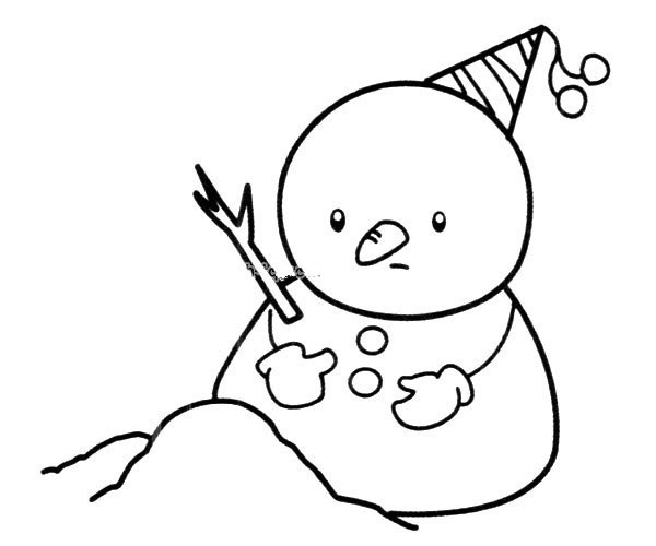 Simple drawing pictures Snowman simple drawing