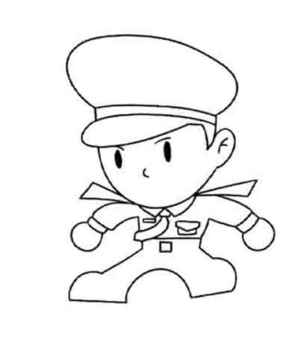 Cartoon police simple drawing