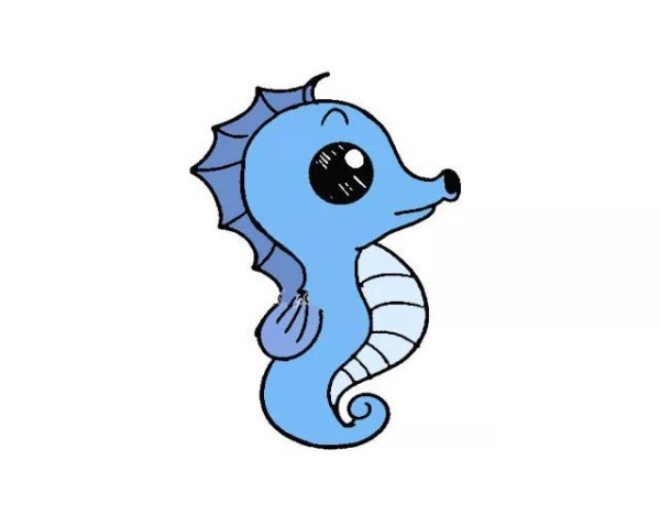 Cartoon little seahorse