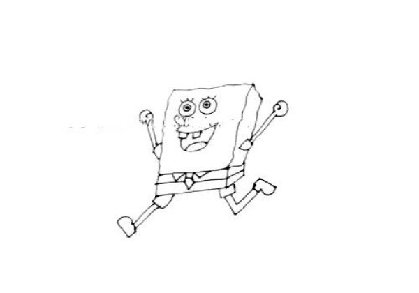 Draw cute spongebob with simple strokes