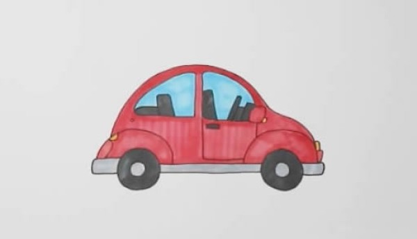 Simple drawing of red car