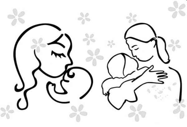 Mothers Day character simple drawing material