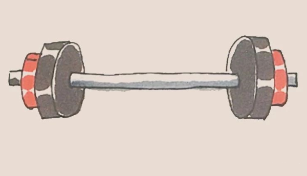 Simple drawing of barbell