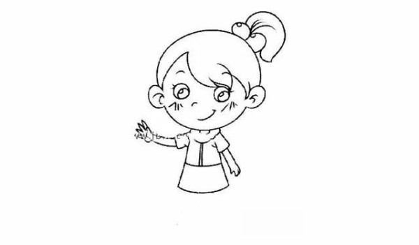 Simple drawing of a girl with ponytail