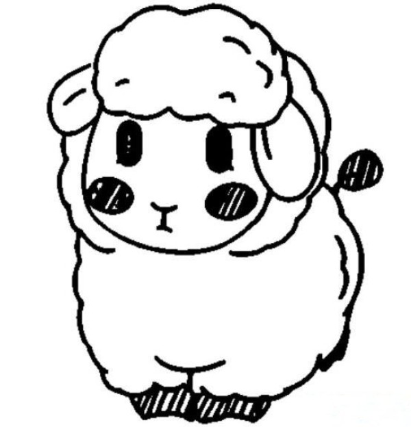 Little sheep simple strokes