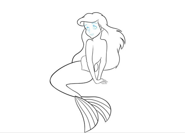 How to draw cartoon mermaid