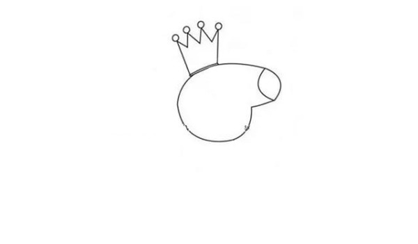 Draw Peppa Pig wearing a crown