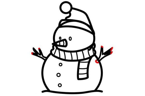 How to draw a snowman with simple strokes