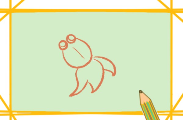 Simple drawing of goldfish with graceful body