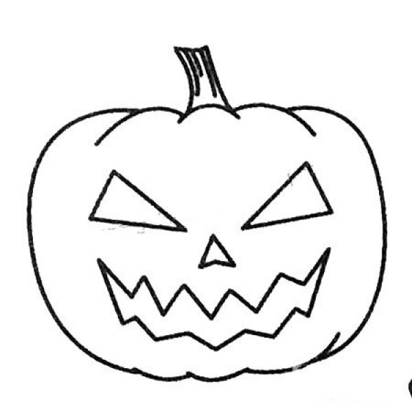 Halloween Pumpkin Head Simple Drawing Picture