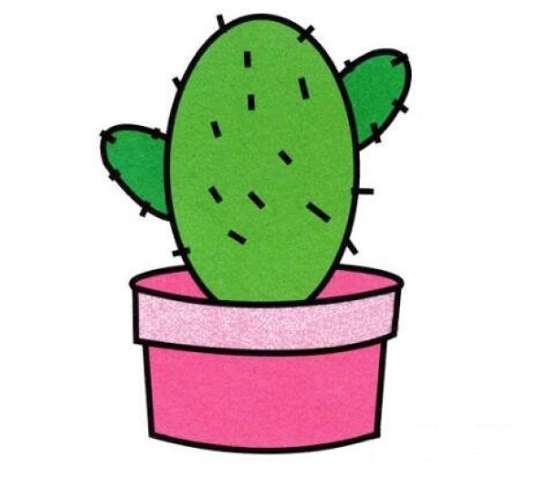 Cartoon cactus simple strokes