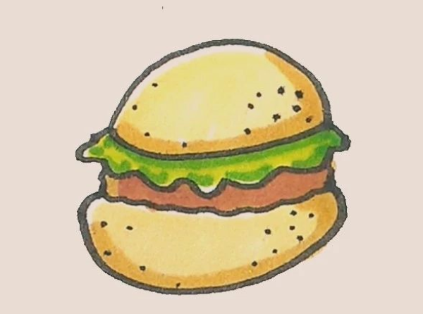 Simple drawing of burger