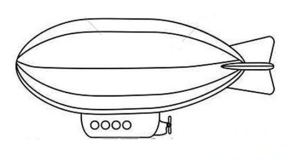 Simple drawing picture of a big airship