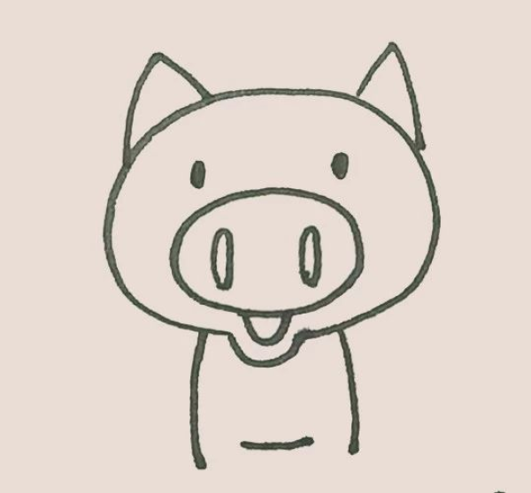 Simple drawing of pig