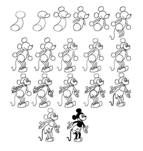 How to draw Mickey Mouse