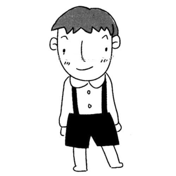 Simple drawing pictures of primary school students and little boys