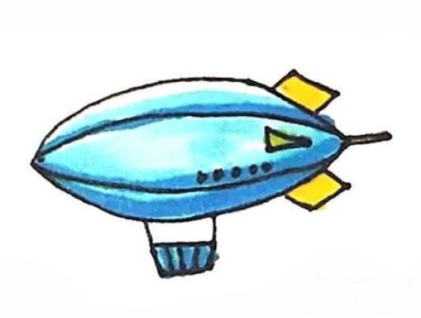 How to draw a simple and cute cartoon airship