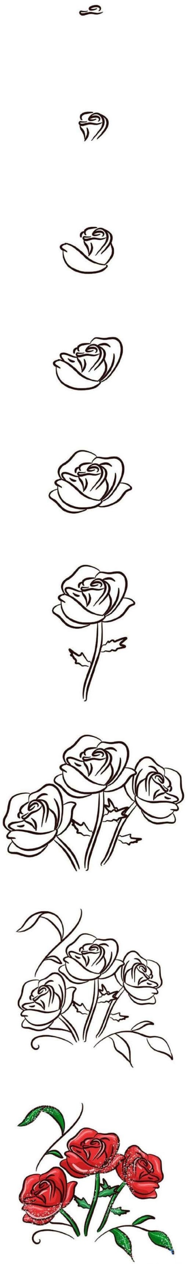 Simple strokes of beautiful roses