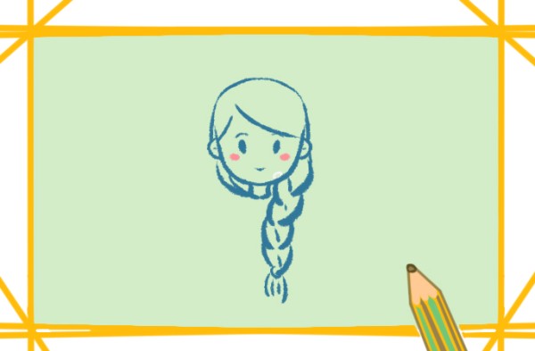 Simple drawing of girl with braids