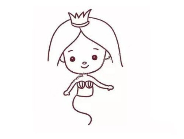 Learn to draw step by step: cartoon mermaid