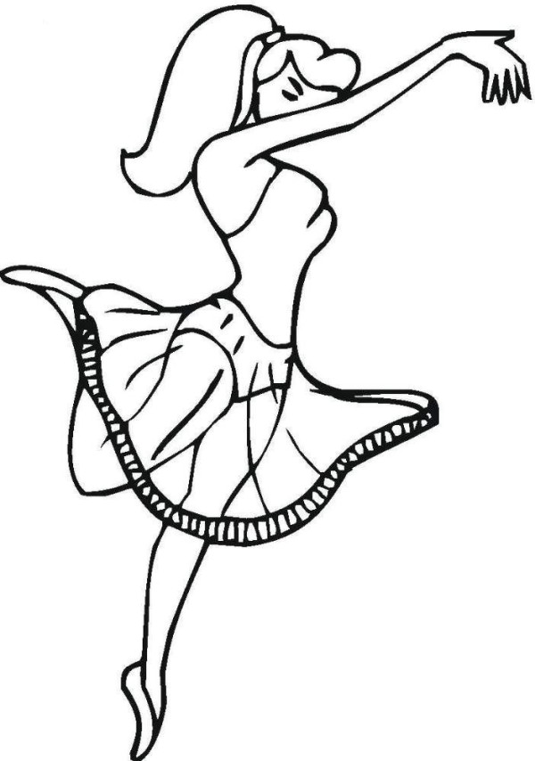 Simple drawing of dancing girl