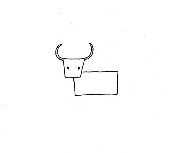 Childrens simple drawing of calf