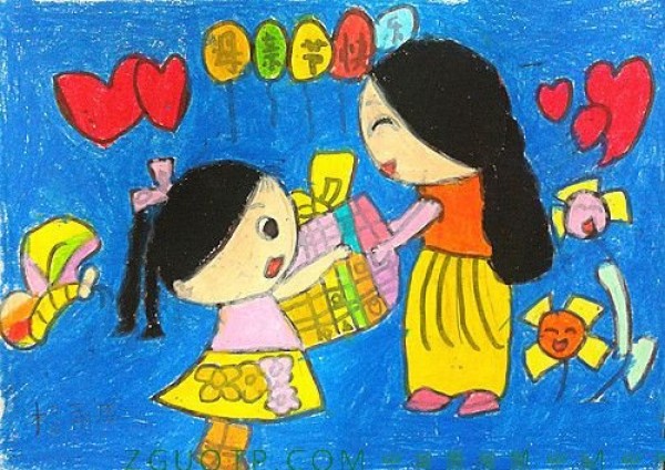 Mothers Day poster childrens painting-Who knows the heart of mothers in the world