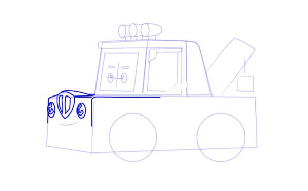 Police car Purley trailer Spucci simple drawing