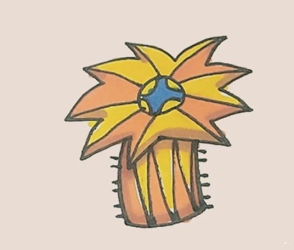 Simple drawing of sea anemone