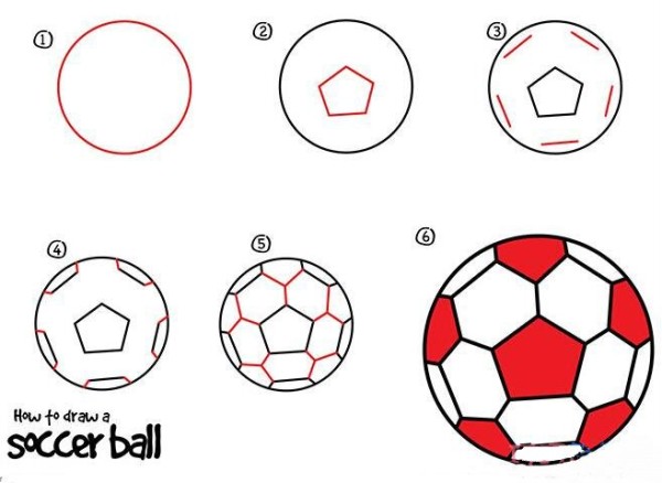 Kindergarten football simple strokes