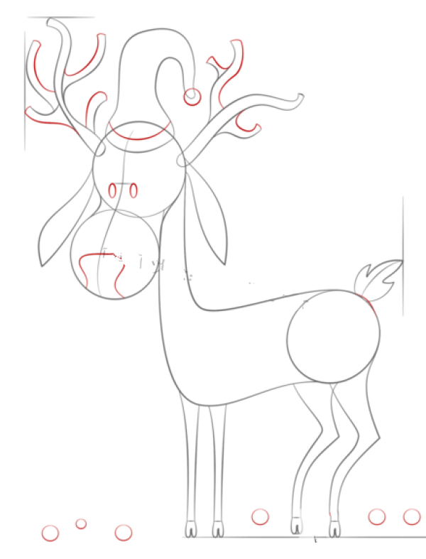 How to Draw a Christmas Reindeer