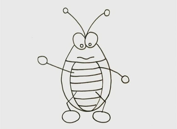 Cartoon cockroach simple strokes