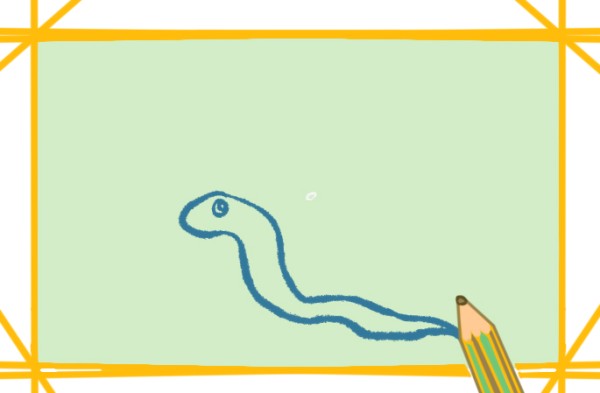 Simple drawing of snake on the grass