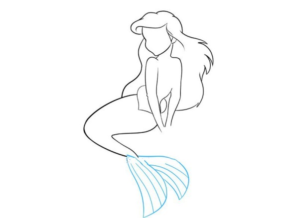 How to draw cartoon mermaid