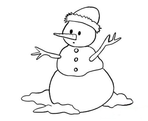 How to draw a cute little snowman