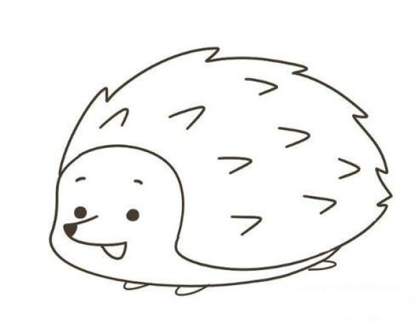 Simple drawing of cartoon little hedgehog for children