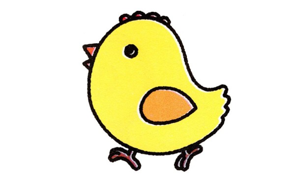 Simple drawing of young and cute chick