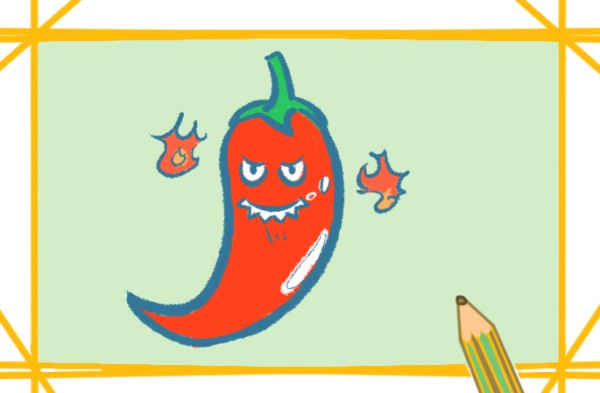 Simple drawing of red pepper