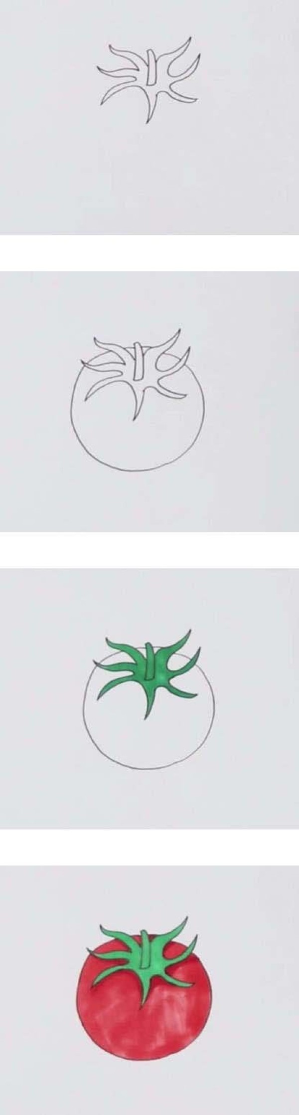 How to draw tomatoes