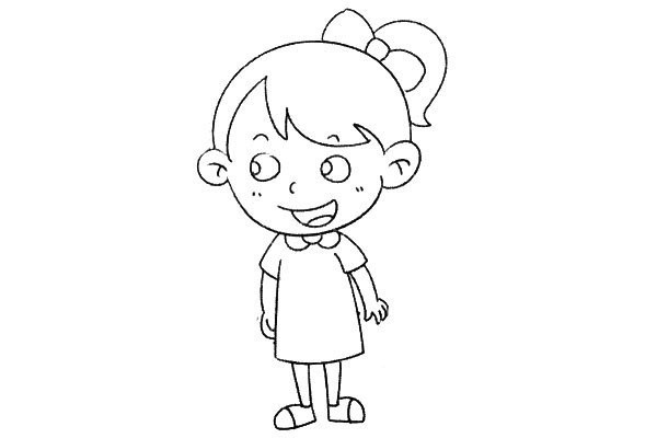 Simple drawing tutorial of a well-behaved little girl